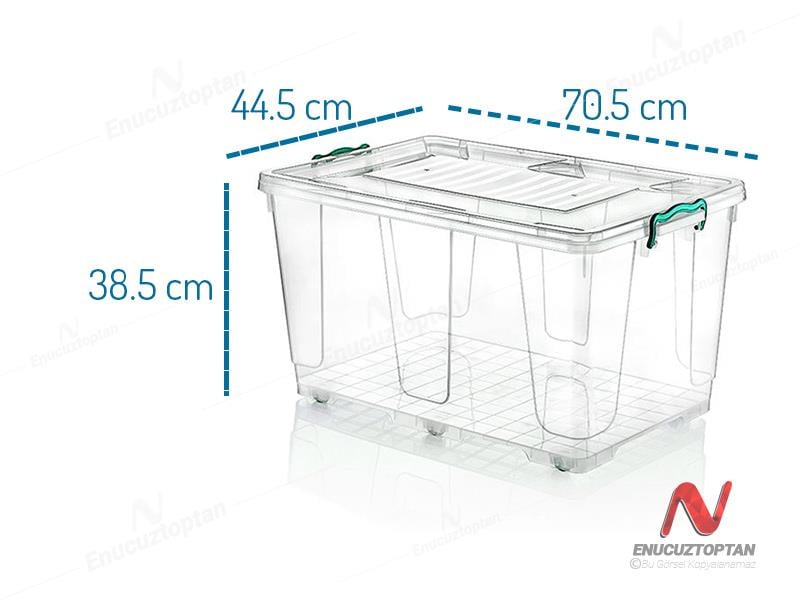 HobbyLife 02 1160 Kapaklı Tekerlekli Multibox Saklama Kabı 80 Litre | ID2702