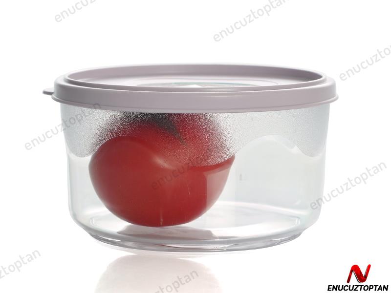 HobbyLife 02 1163 Yuvarlak Kristal Kapaklı Saklama Kabı 0.5 Litre | ID2665