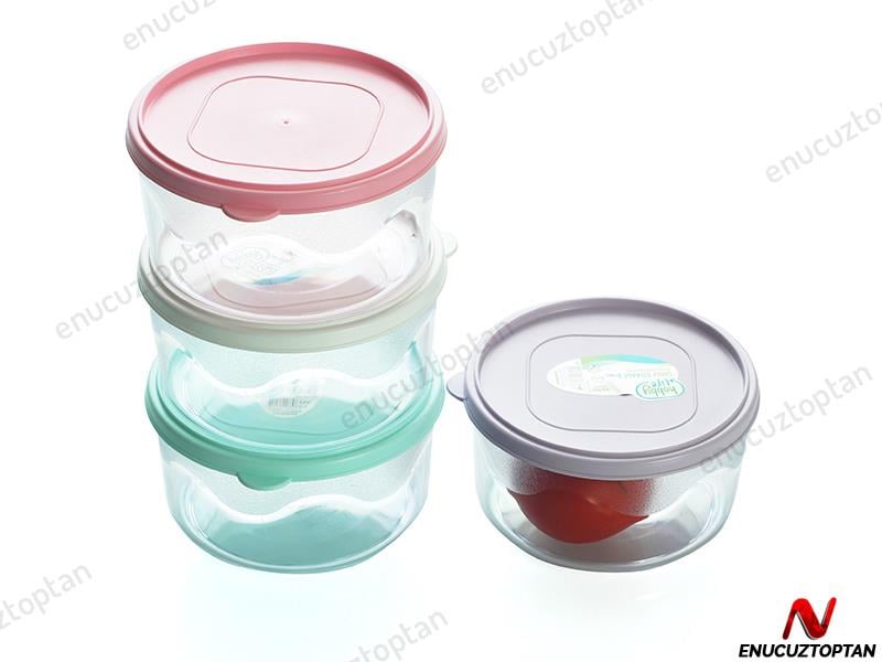 HobbyLife 02 1163 Yuvarlak Kristal Kapaklı Saklama Kabı 0.5 Litre | ID2665