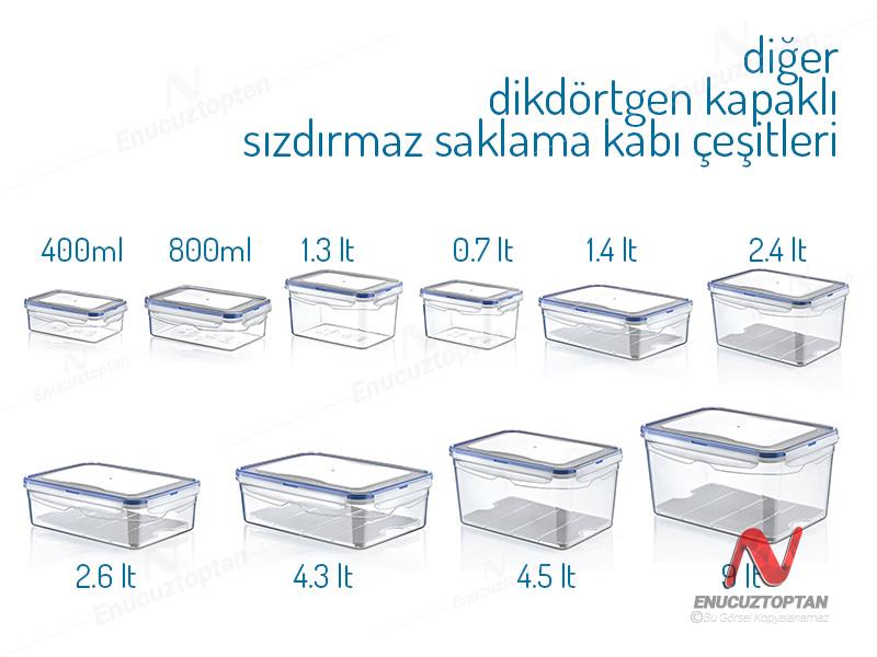 HobbyLife 02 1473 Dikdörtgen Sızdırmaz Kapaklı Saklama Kabı 4.3 Litre | ID2697