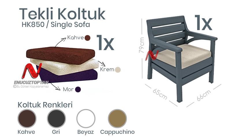 Holiday HK850 Tekli Bahçe Oturma Koltuk Gri | ID4673