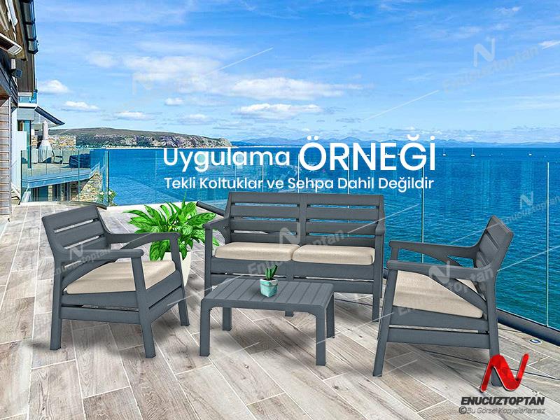 Holiday HK855 İkili Bahçe Oturma Koltuk  Gri| ID4674