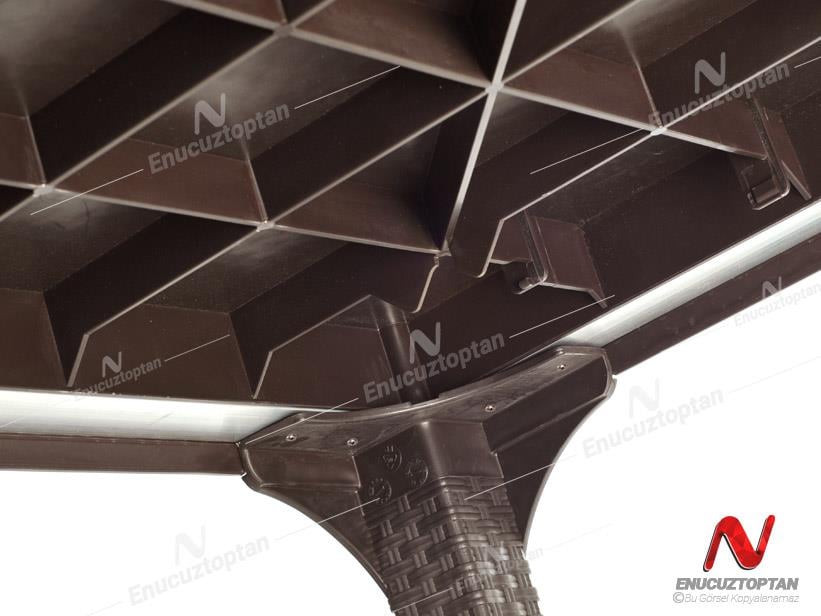 Holiday HM725 Rattan Camlı 80x140 Masa + 6 Adet HK700 Markiz Koltuk | ID4676