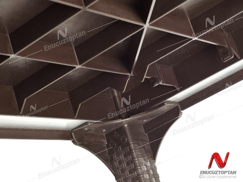 Holiday HM730 Olympa Rattan Camlı Masa 90x150 | ID2810