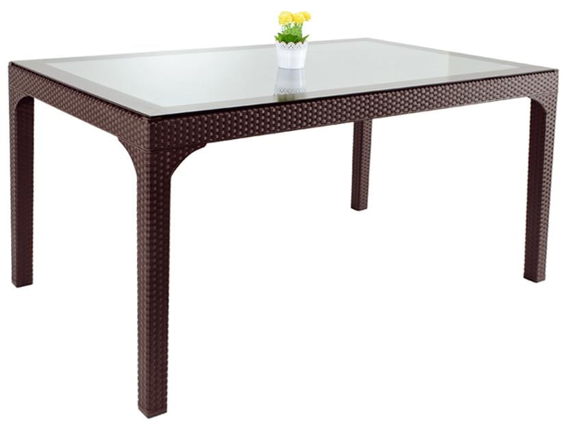 Holiday HM730 Olympa Rattan Camlı Masa 90x150 | ID2810