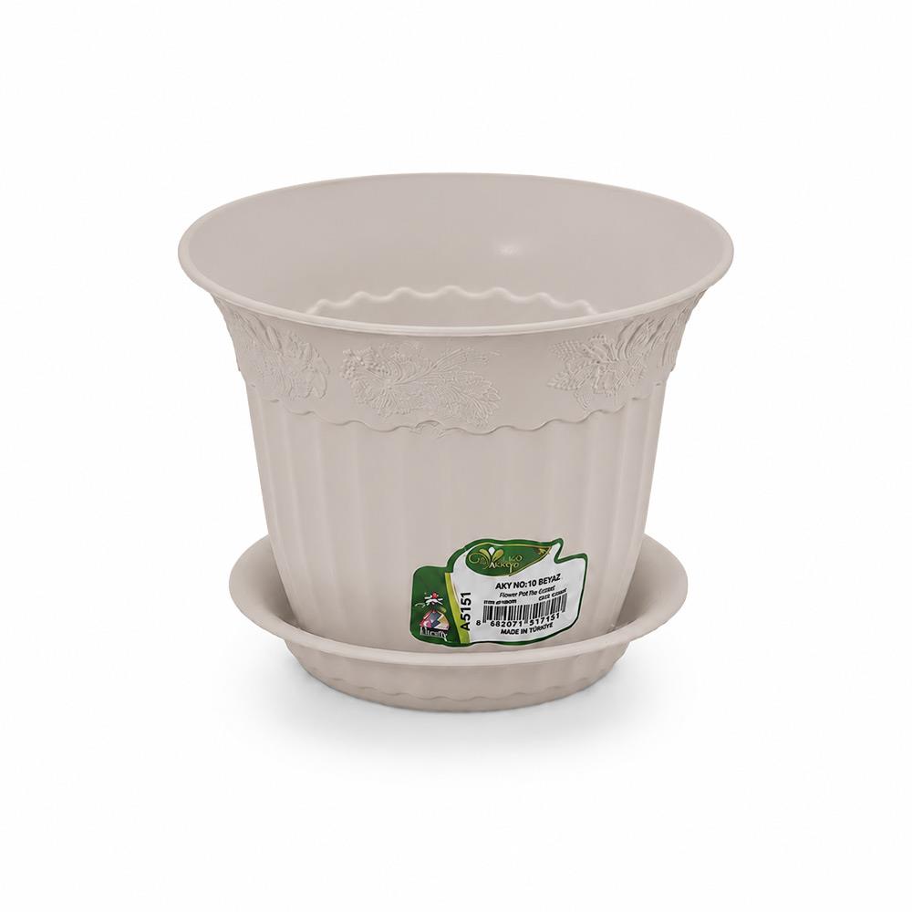 Irak Garden Flowers  AS151 Renkli Dekoratif Antik Saksı 1.1 Litre | ID1417