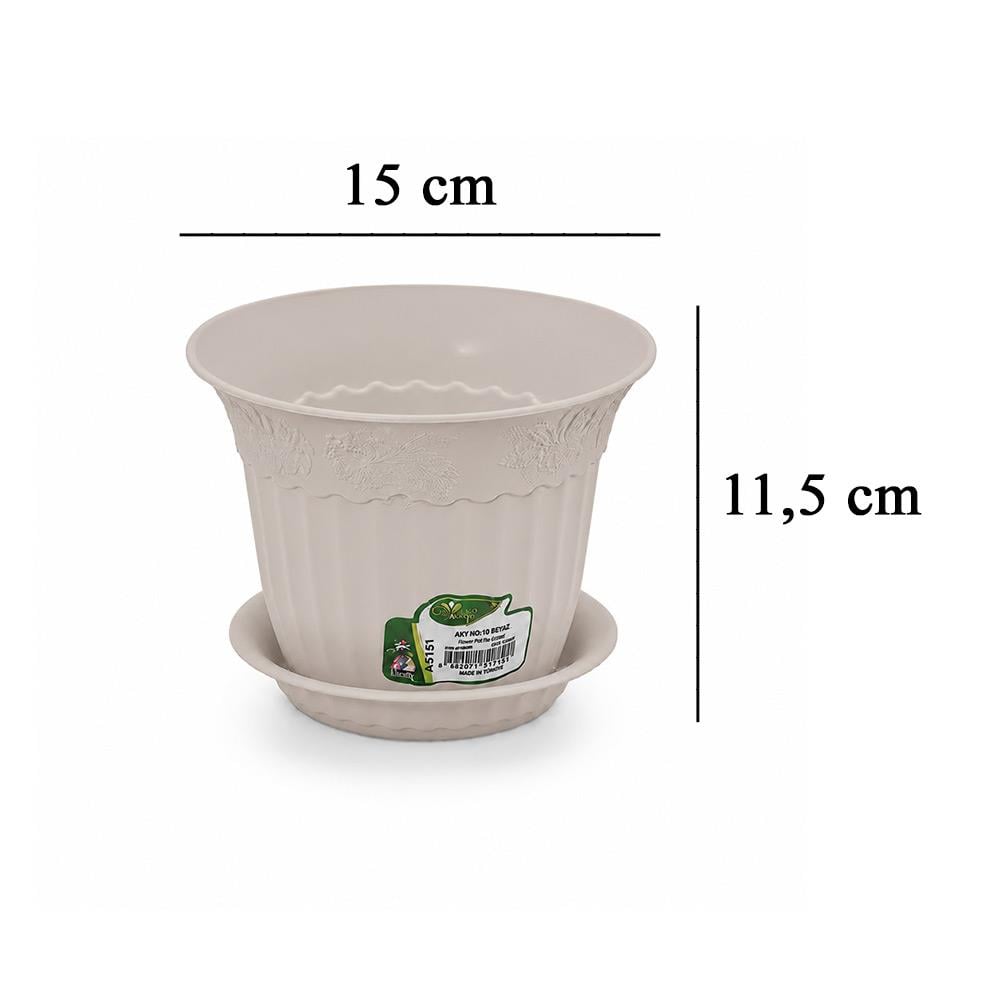 Irak Garden Flowers  AS151 Renkli Dekoratif Antik Saksı 1.1 Litre | ID1417