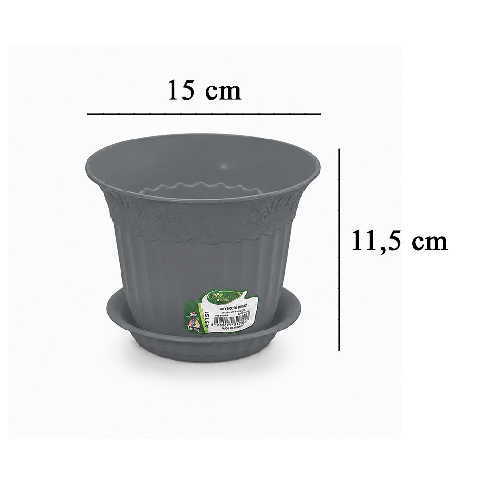 Irak Garden Flowers  AS151 Renkli Dekoratif Antik Saksı 1.1 Litre | ID1417