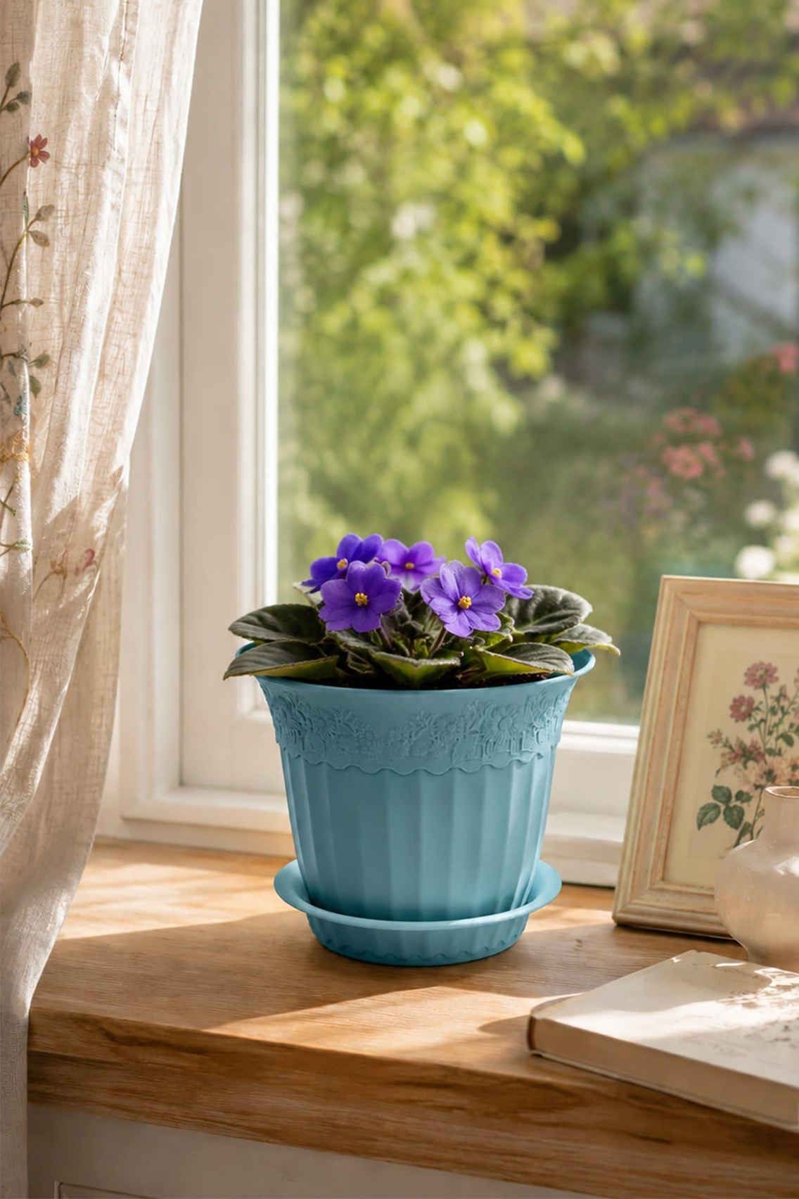 Irak Garden Flowers  AS152 Renkli Dekoratif Antik Saksı 1.75 Litre | ID1418