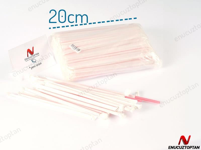 Kağıt Sargılı Düz Pipet 20cm 200'lü Paket | ID1782