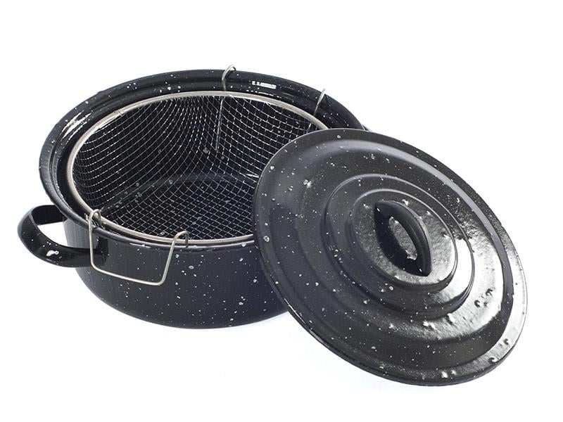 Kapaklı Emaye Kızartma Tenceresi Fritöz | ID2554