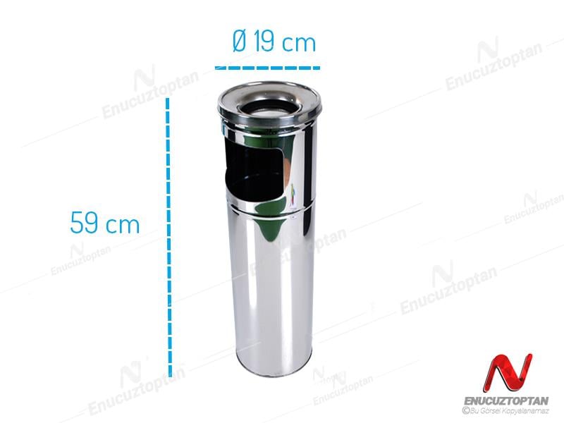 Krom 491 Silindir Kolon Küllük ve Çöp Kovası No:1 - 59x19cm | ID3009