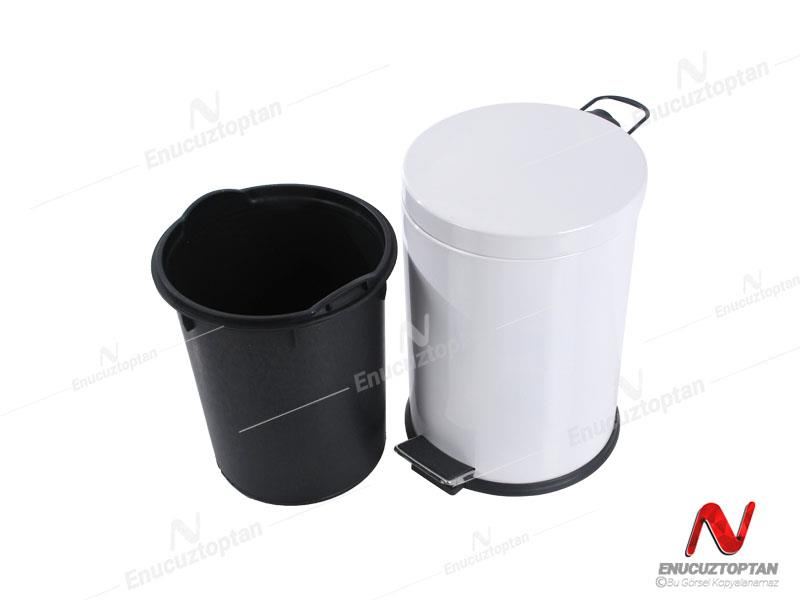 Krom Boyalı Paslanmaz Pedallı Çöp Kovası 12 Litre | ID3018
