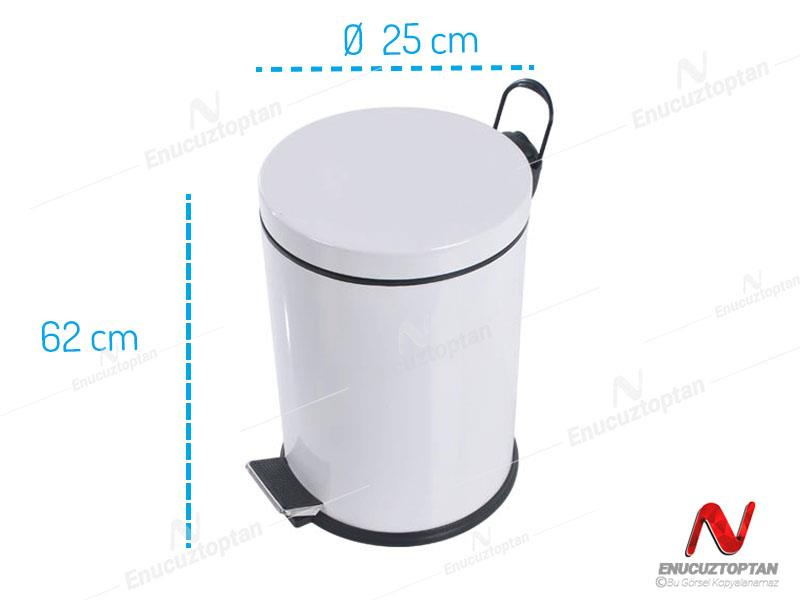 Krom Boyalı Paslanmaz Pedallı Çöp Kovası 12 Litre | ID3018