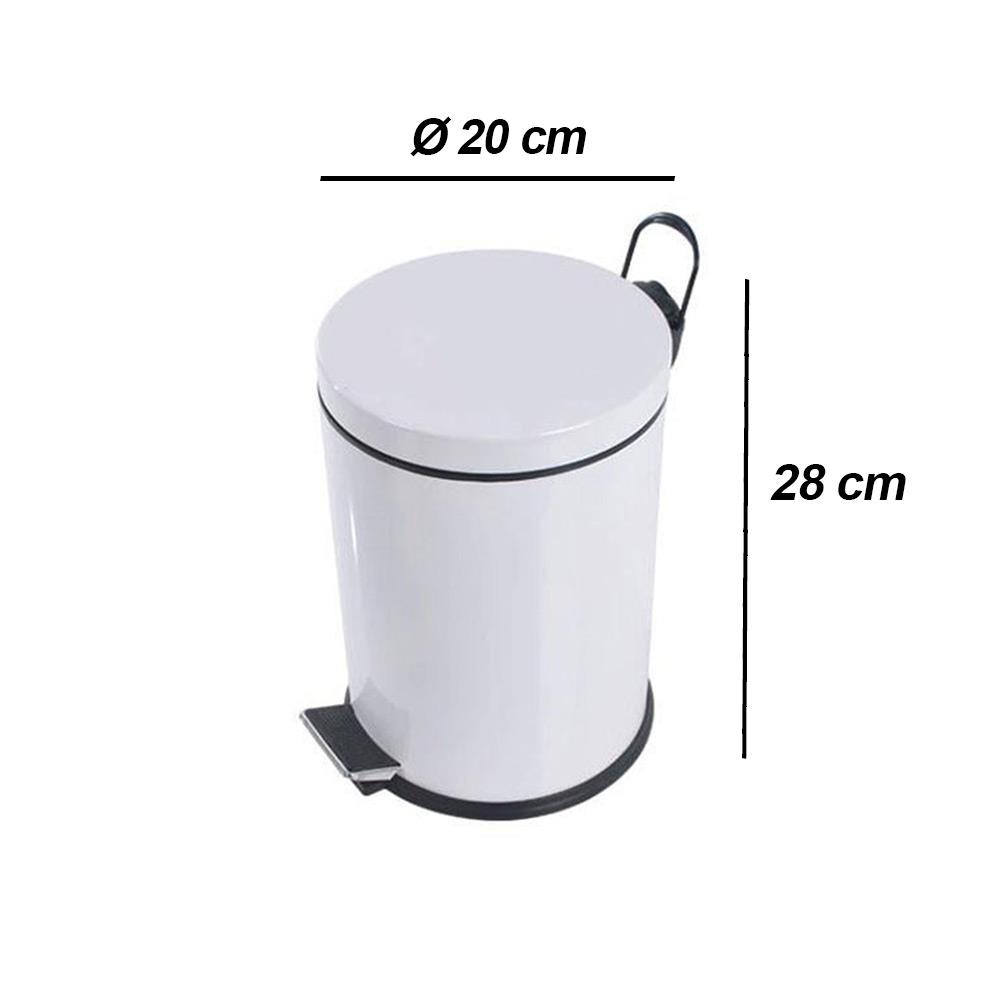 Krom Boyalı Paslanmaz Pedallı Çöp Kovası 5 Litre | ID3019