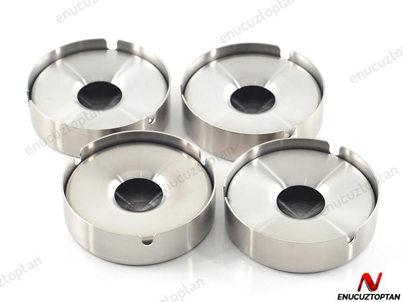 Krom Küllük İç Kapaklı Yuvarlak Kül Tablası 10cm | ID5388