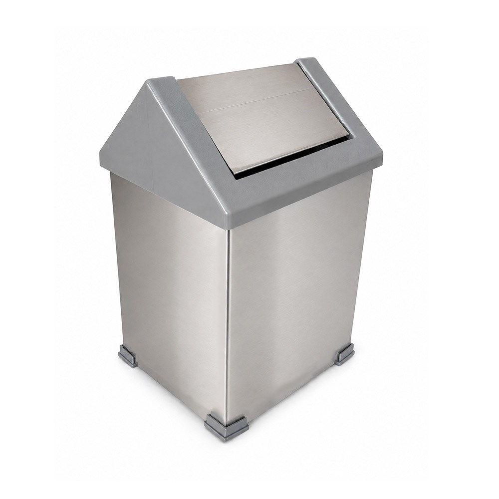 Krom Paslanmaz Çatı Kapaklı Çöp Kovası 6 Litre | ID3509