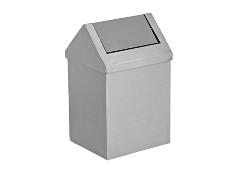 Krom Paslanmaz Çatı Kapaklı Çöp Kovası 45 Litre | ID3514