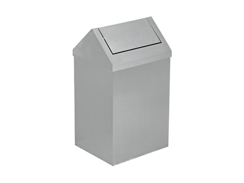 Krom Paslanmaz Çatı Kapaklı Çöp Kovası 36 Litre | ID3513
