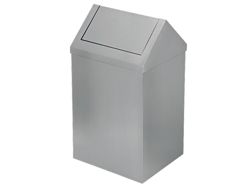 Krom Paslanmaz Çatı Kapaklı Çöp Kovası 80 Litre | ID3516