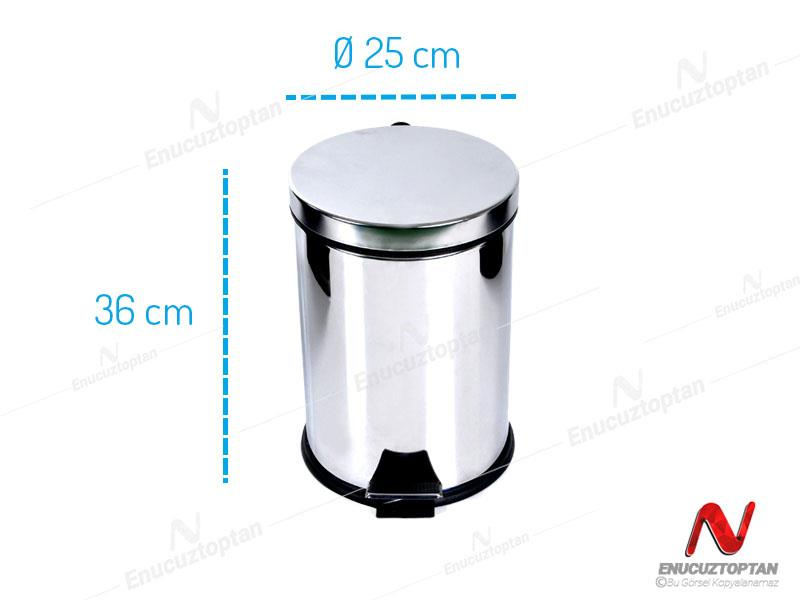 Krom Pedallı Çöp Kovası Ofis Tipi 12 Litre | ID3000