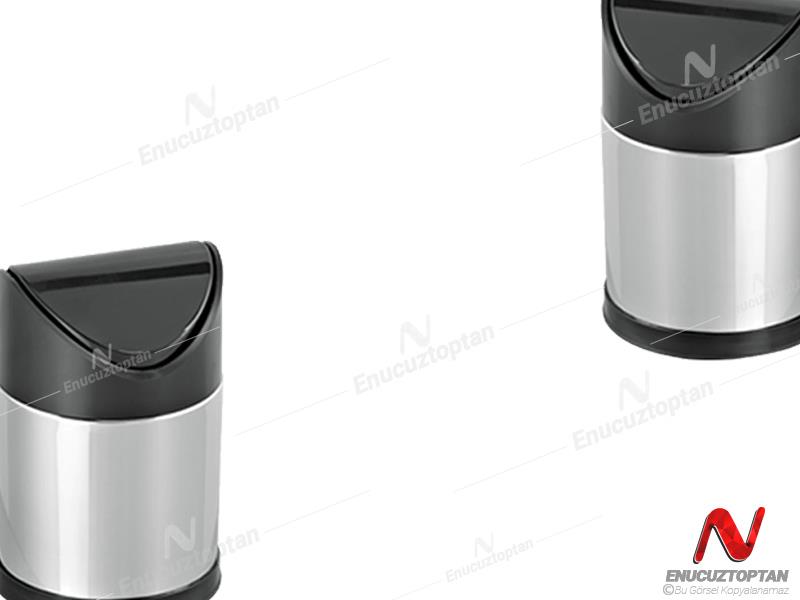 Krom Sallanır Kapak Çöp Kovası 12 Litre | ID3519
