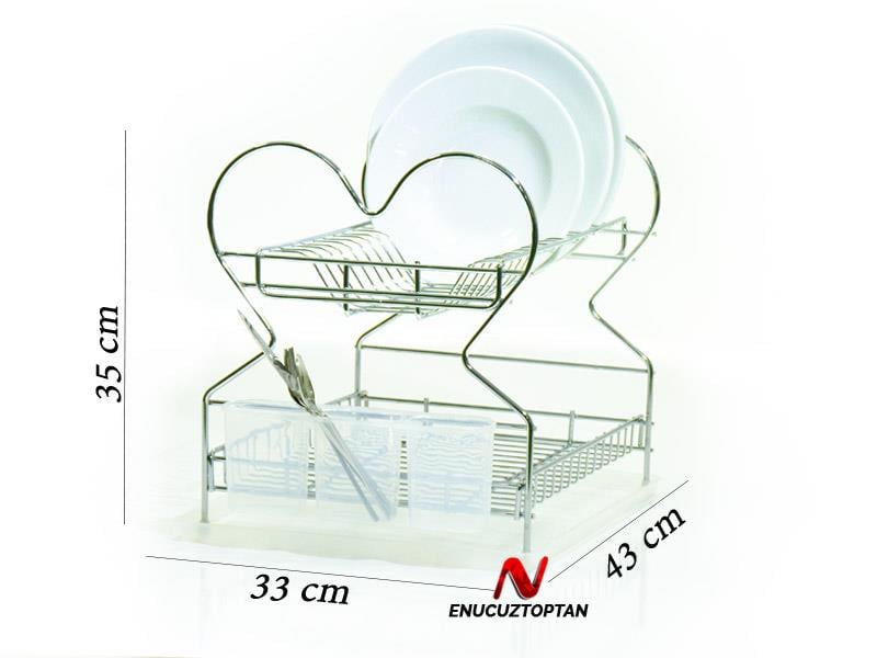 Lalezar 516 Metal Kalp Desenli Demonte Tabaklık 2 Katlı | ID1199
