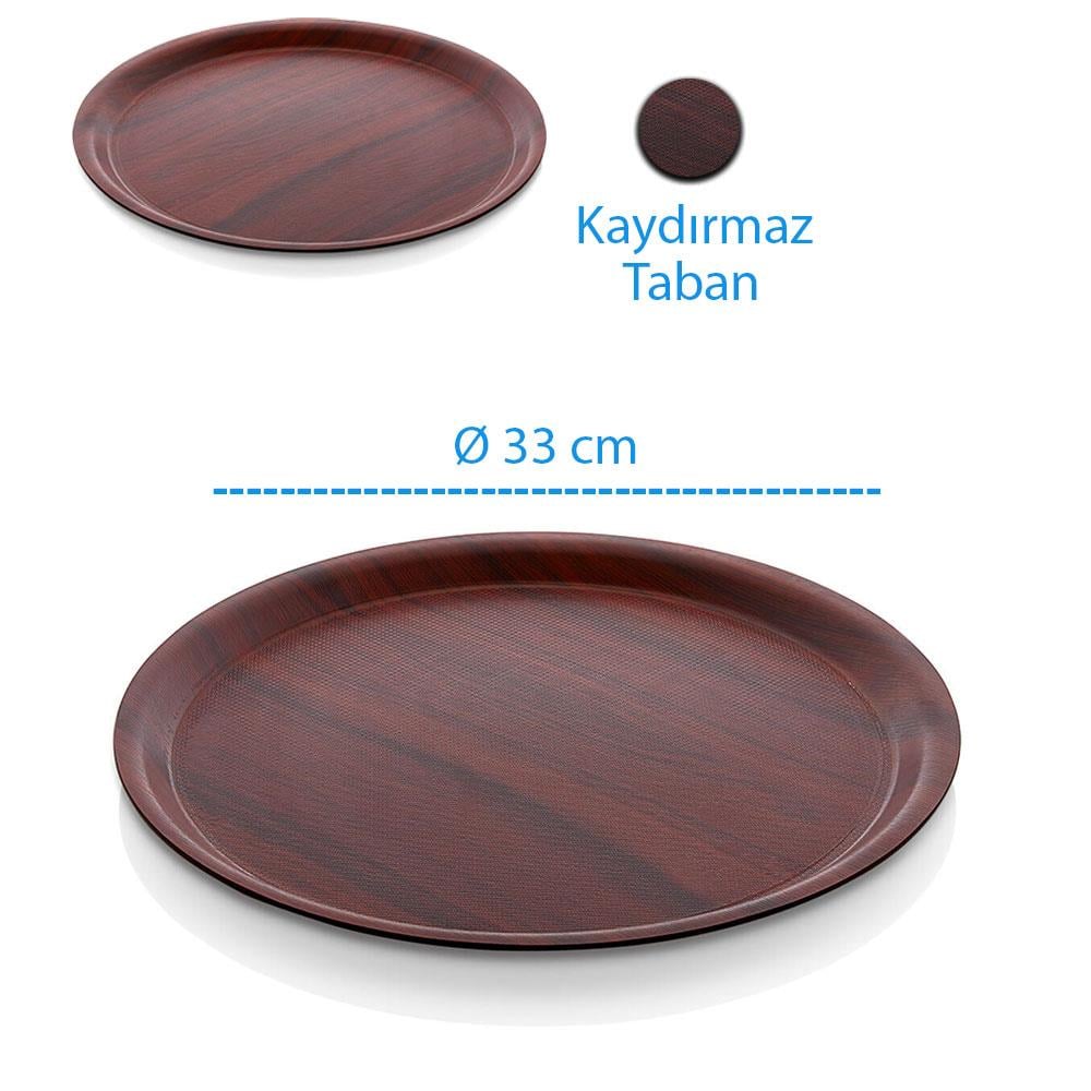 Lamine Kaydırmaz Yuvarlak Servis Tepsisi Ø38cm | ID5760