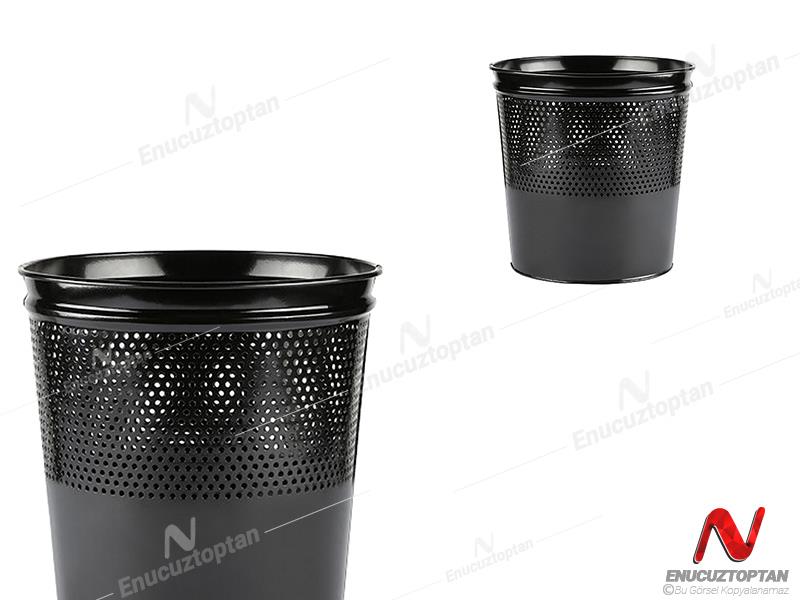 Metal Çöp Kovası Siyah Delikli Konik | ID3636