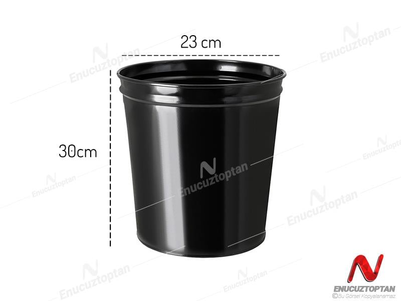 Metal Çöp Kovası Siyah Konik Masa Altı  | ID3635