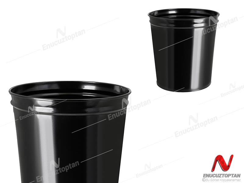 Metal Çöp Kovası Siyah Konik Masa Altı  | ID3635
