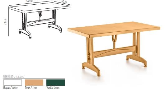 Nova HM110 Dikdörtgen Masa 80x140 | ID109