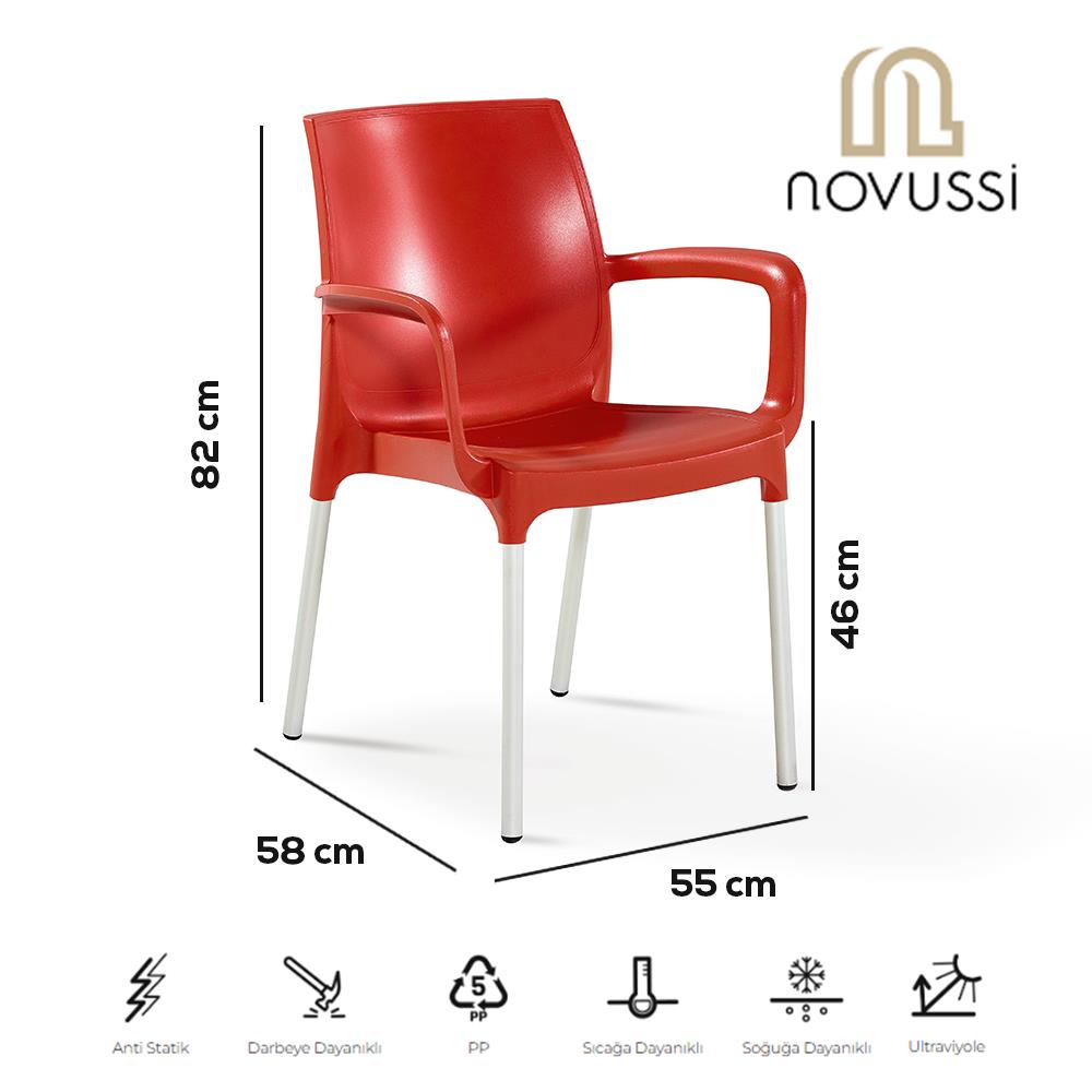 Novussi C009 Castello Koltuk Sandalye Kırmızı | ID6247
