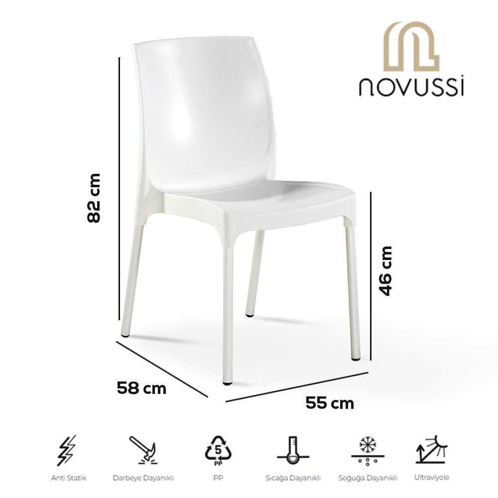 Novussi C010 Castel Sandalye Beyaz | ID6250