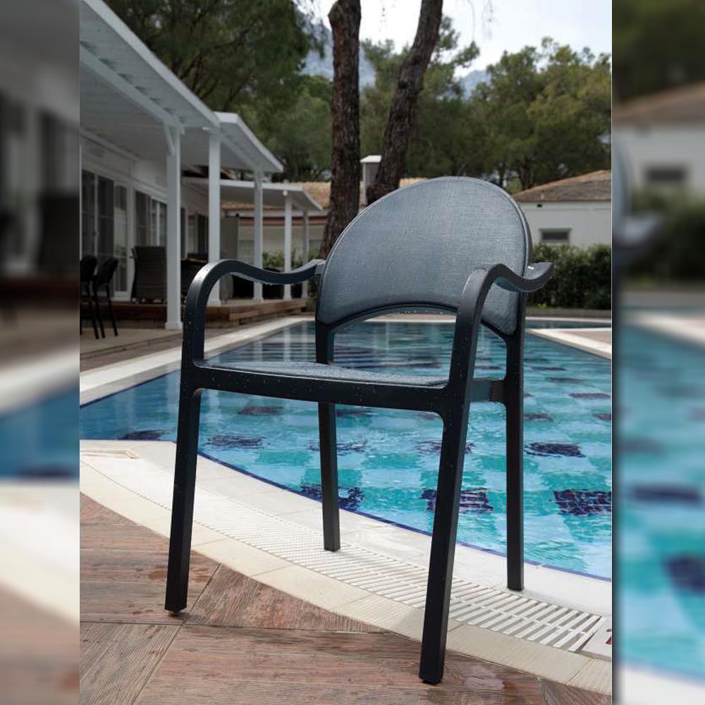 Novussi Florida Bahçe Masa Takımı Camlı Masa + 6 Fileli Koltuk | ID6039