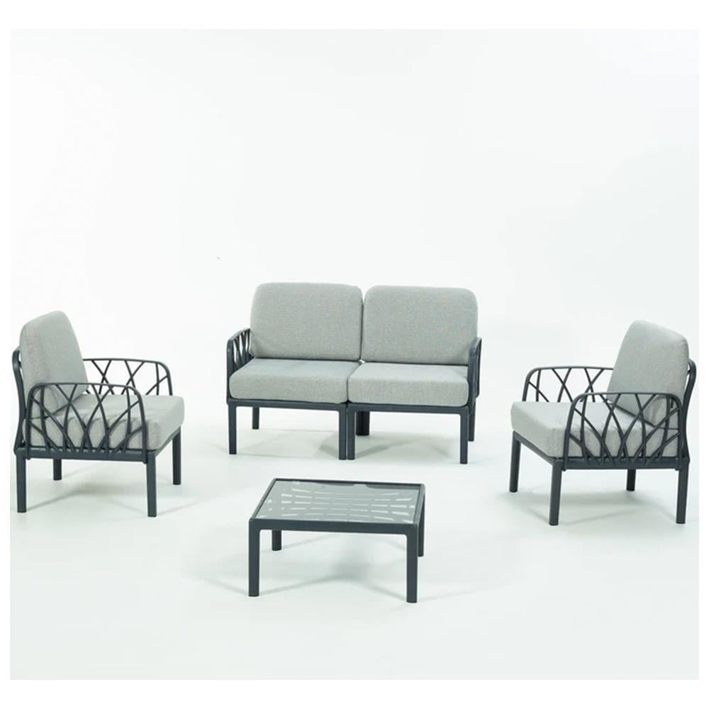 Novussi Garda Minderli 4 Kişilik Bahçe Oturma Grubu + Camlı Orta Sehpa | ID6025