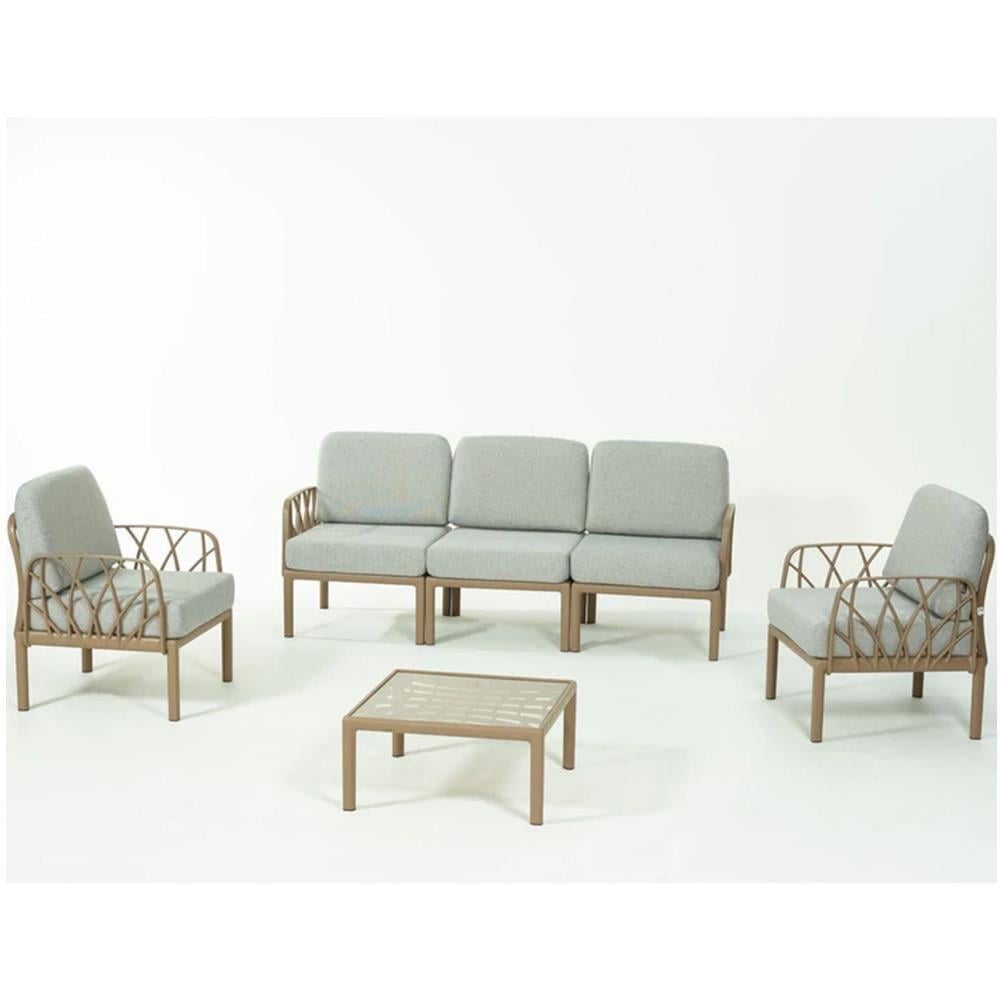 Novussi Garda Minderli 5 Kişilik Bahçe Oturma Grubu + Camlı Orta Sehpa | ID6026