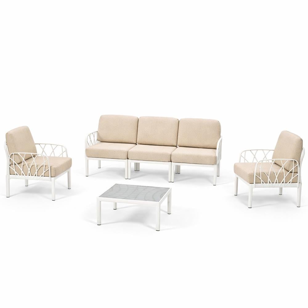 Novussi Garda Minderli 5 Kişilik Bahçe Oturma Grubu + Camlı Orta Sehpa | ID6026