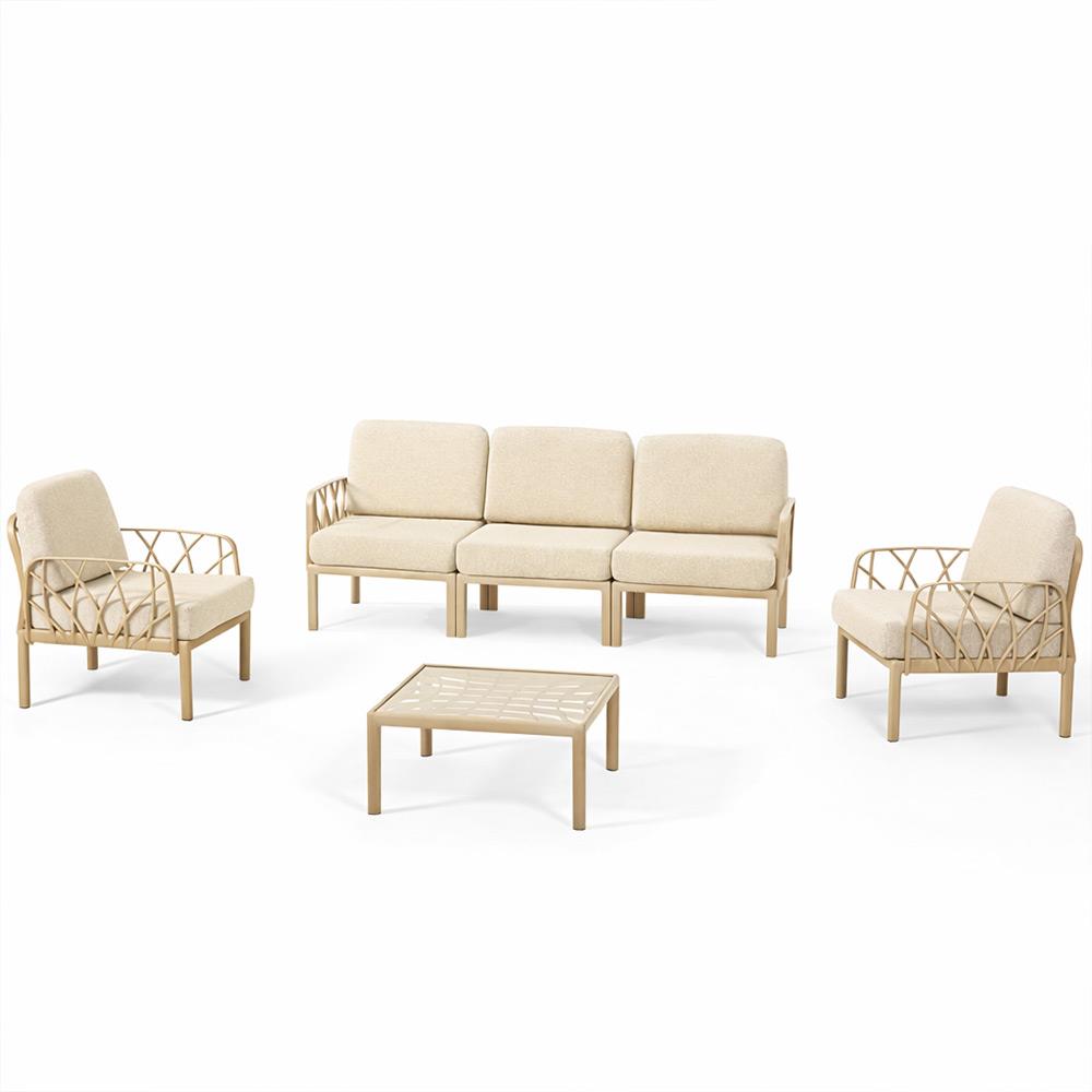 Novussi Garda Minderli 5 Kişilik Bahçe Oturma Grubu + Camlı Orta Sehpa | ID6026