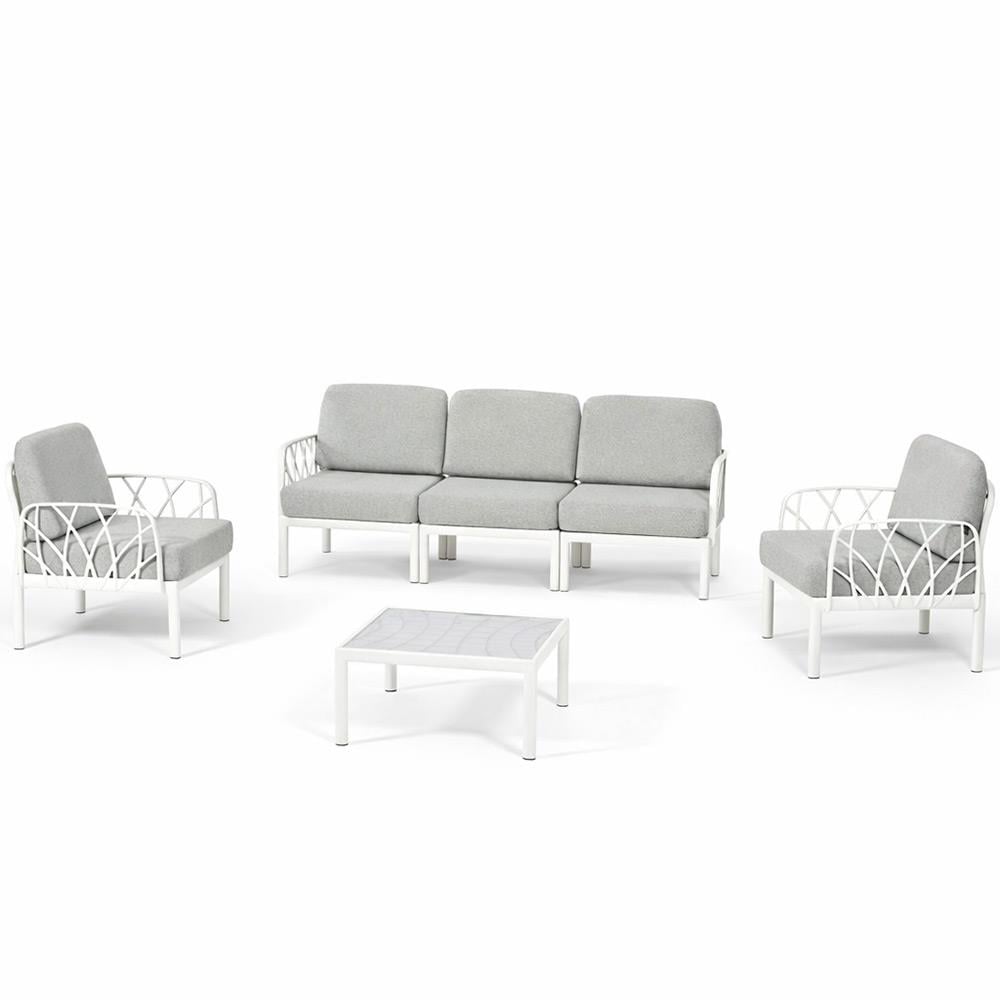 Novussi Garda Minderli 5 Kişilik Bahçe Oturma Grubu + Camlı Orta Sehpa | ID6026