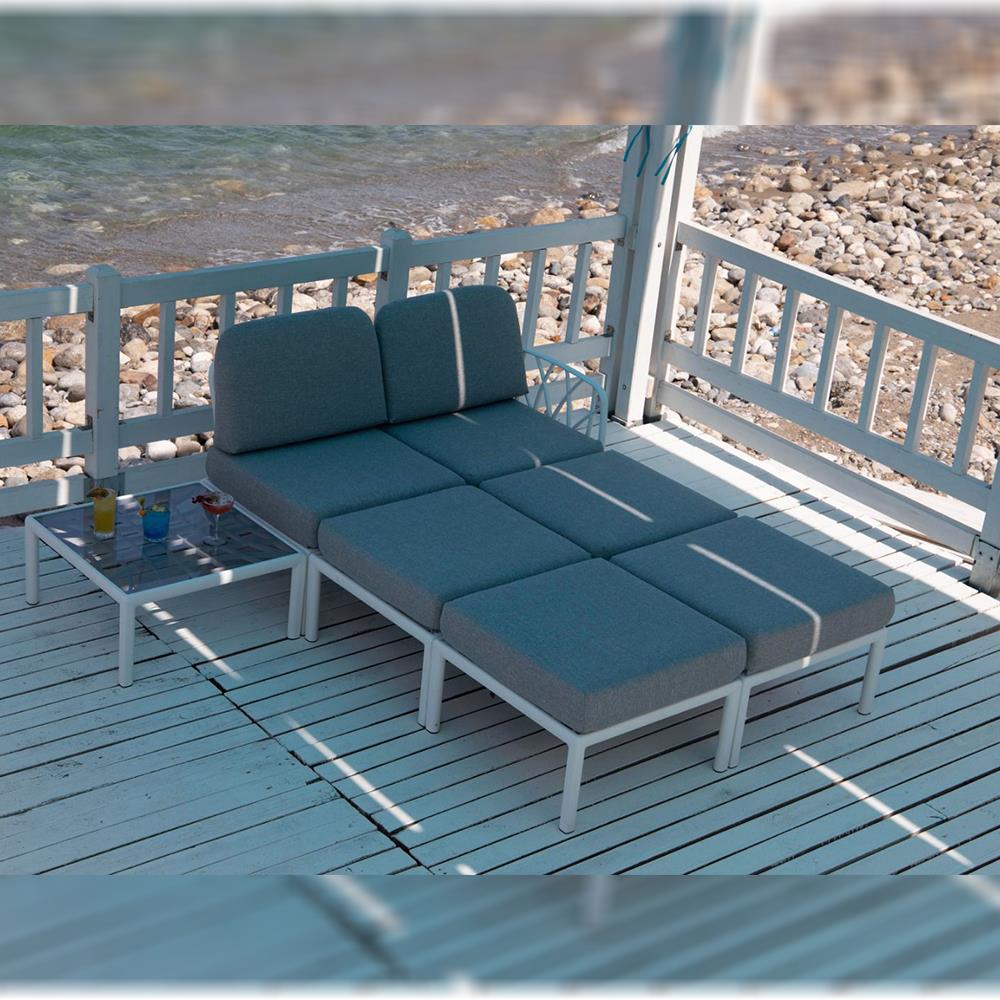 Novussi Garda Minderli 6 Kişilik Modüler L Koltuk + Orta Sehpa | ID6027