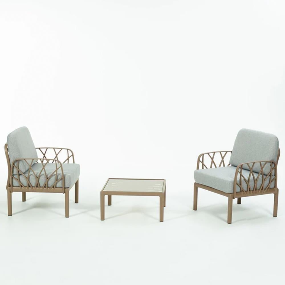 Novussi Garda Minderli Bahçe Oturma Grubu 2x Tekli + Camlı Orta Sehpa | ID6023