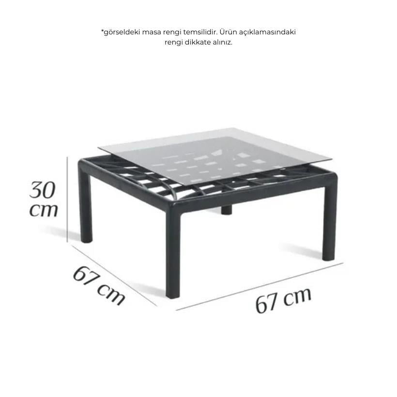 Novussi Garda Minderli Bahçe Oturma Grubu 2x Tekli + Camlı Orta Sehpa | ID6023