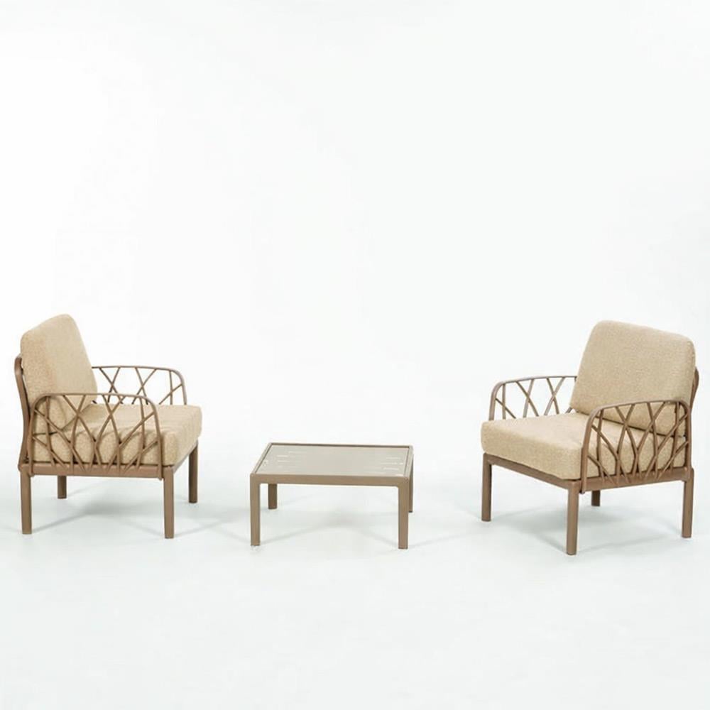 Novussi Garda Minderli Bahçe Oturma Grubu 2x Tekli + Camlı Orta Sehpa | ID6023