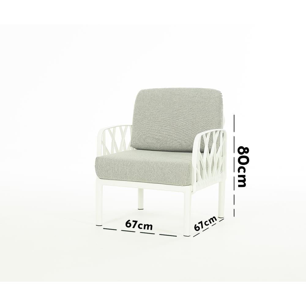 Novussi Garda Minderli Bahçe Oturma Grubu 2x Tekli + Camlı Orta Sehpa | ID6023