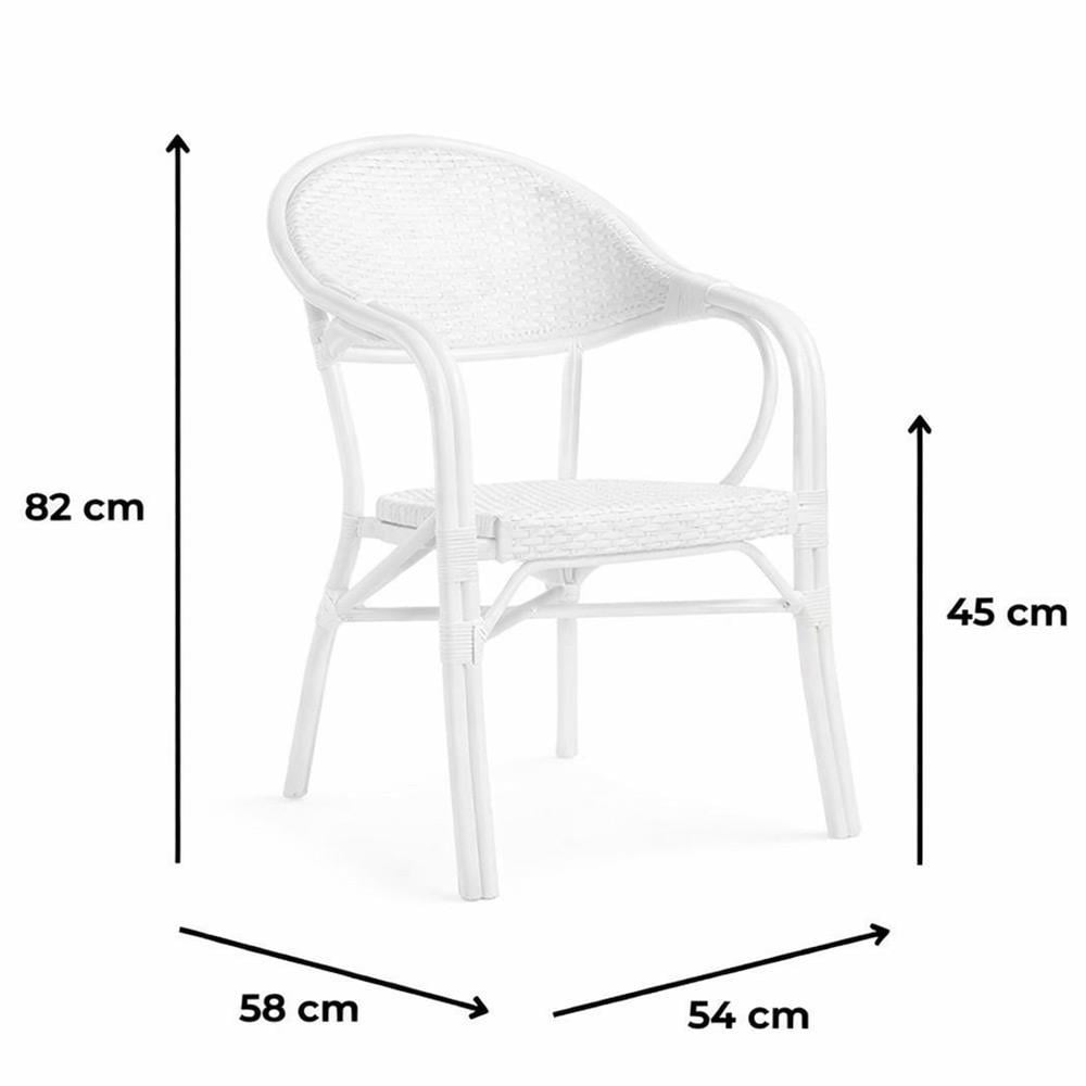 Novussi NST-001 Nirvana Bahçe Masa Takımı 90x150 Camlı Masa + 6 Koltuk Beyaz | ID4629
