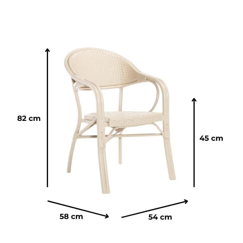 Novussi NST-001 Nirvana Bahçe Masa Takımı 90x150 Camlı Masa + 6 Koltuk Cappucino  | ID4626 