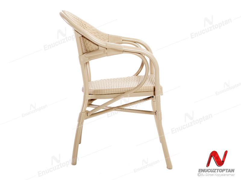 Novussi NST-002 Nirvana Bahçe Masa Takımı 90x90 Camlı Masa + 4 Koltuk Cappucino  | ID4632