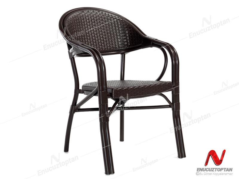 Novussi NST-002 Nirvana Bahçe Masa Takımı 90x90 Camlı Masa + 4 Koltuk Kahverengi | ID4633