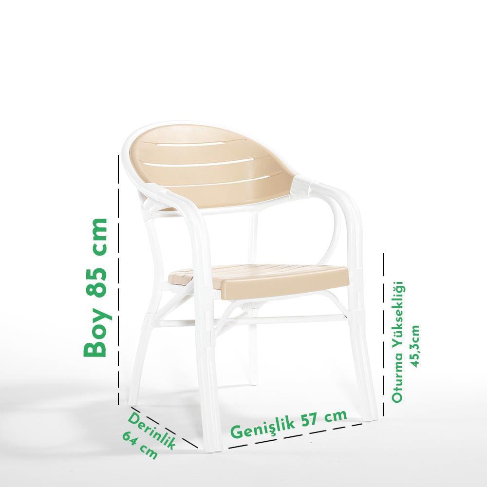 Novussi NST-003 Bamboo Bahçe Masa Takımı 90x150 Camlı Masa + 6 Koltuk | ID4638 